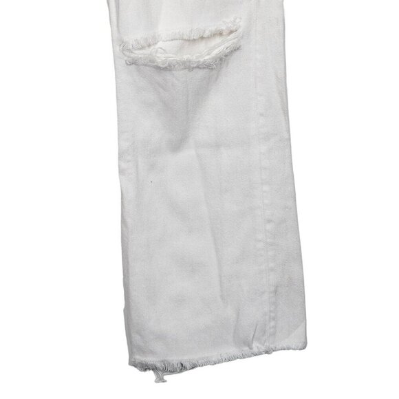 Rag & Bone Straight Leg Jeans Ripped Raw Hem Relaxed Fit White Denim Women 27 - Picture 6 of 13